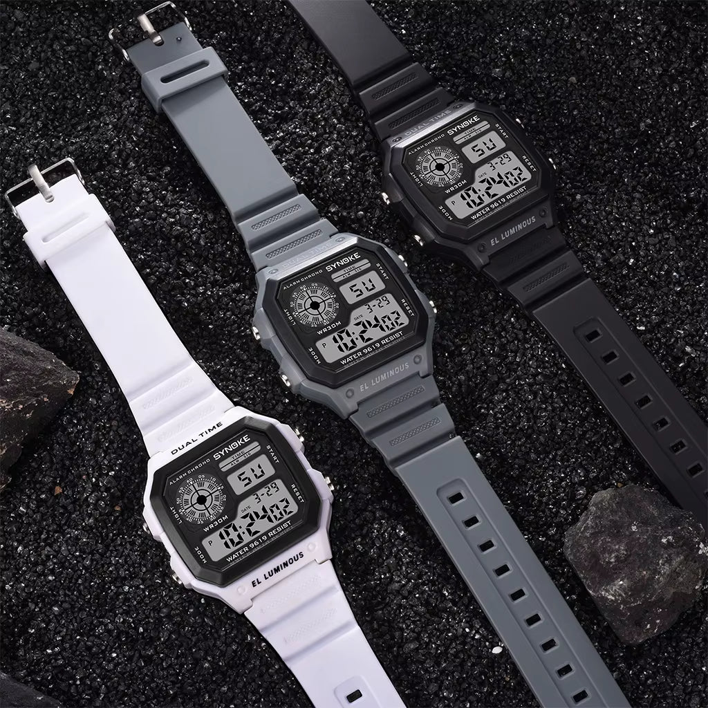 Digital Watches Men Sports Luminous Multifunction Waterproof Women Wristwatch Outdoor and Running Student Seven Lights